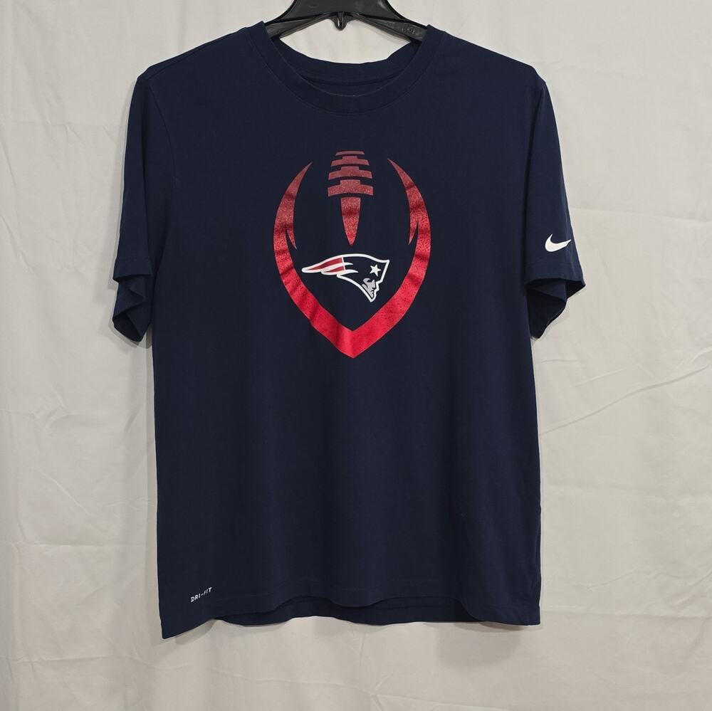 Nike Dri Fit New England Patriots Mens XXL Blue Graphic T-shirt